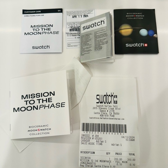 NIB OMEGA X Swatch Snoopy Mission to the Moonphase White - Picture 7 of 16